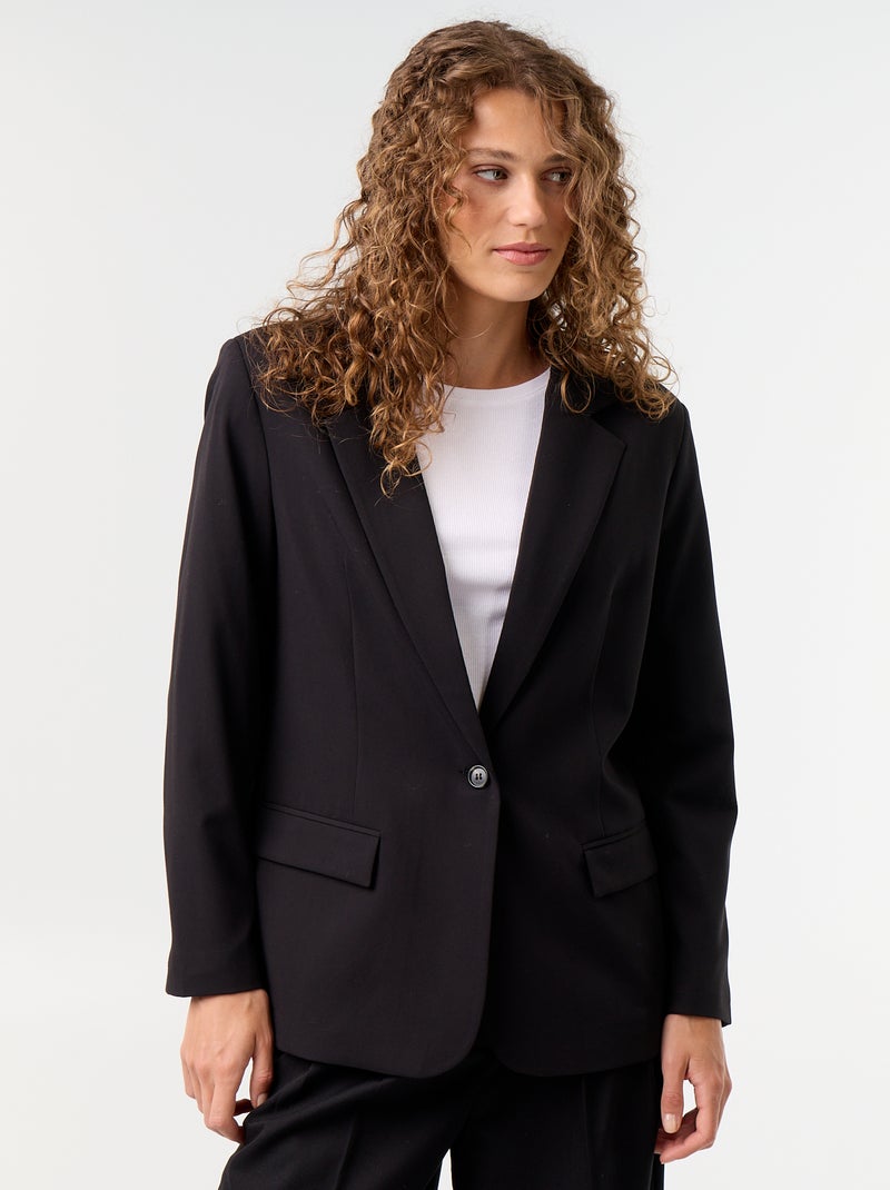 Blazer comprido Preto - Kiabi