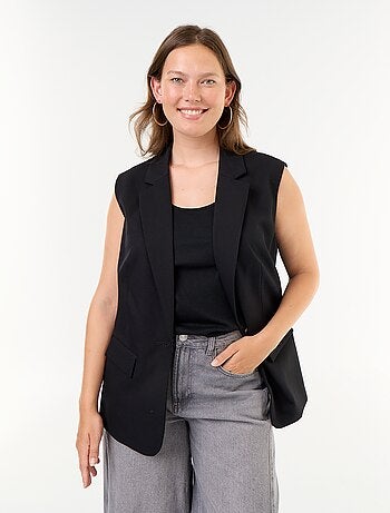 Blazer comprido sem mangas