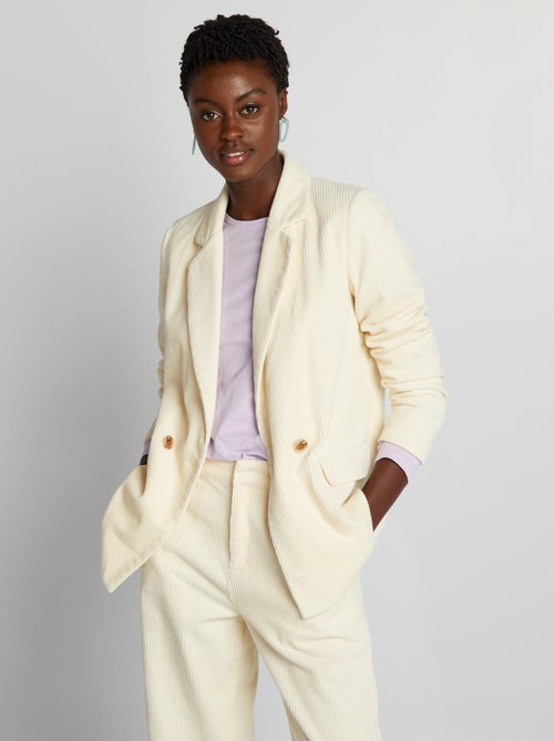 Blazer cruzado em veludo - Kiabi