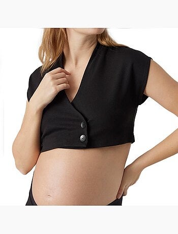 Blazer Curto Preto Mamalicious Luna para Mulher