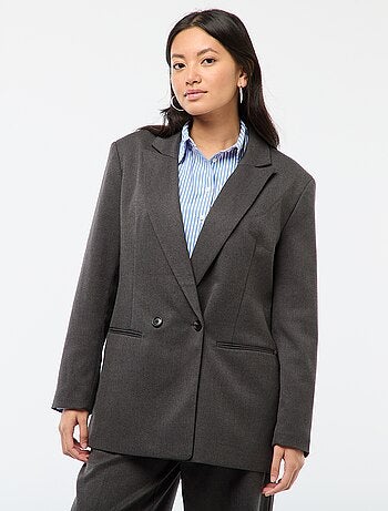 Blazer de alfaiataria oversize em flanela