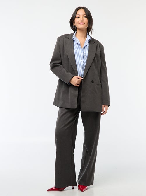 Blazer de alfaiataria oversize em flanela - Kiabi