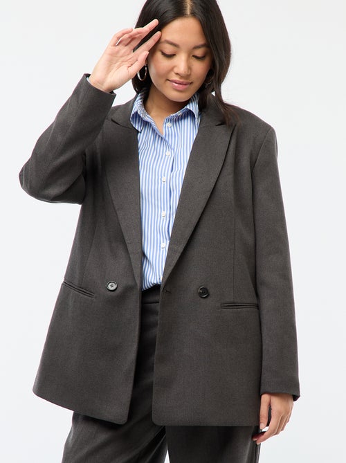 Blazer de alfaiataria oversize em flanela - Kiabi