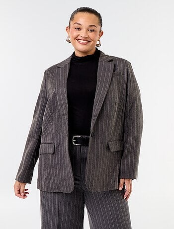 Blazer de comprimento médio com strass