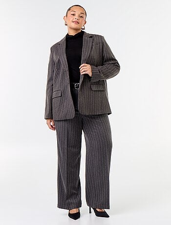 Blazer de comprimento médio com strass