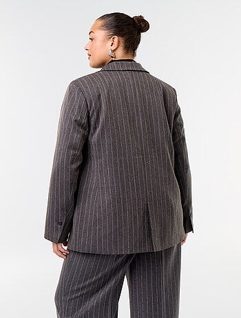 Blazer de comprimento médio com strass