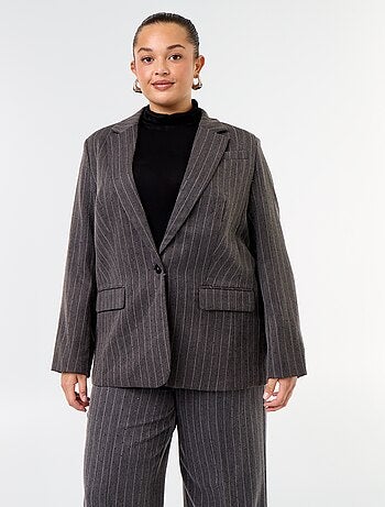 Blazer de comprimento médio com strass