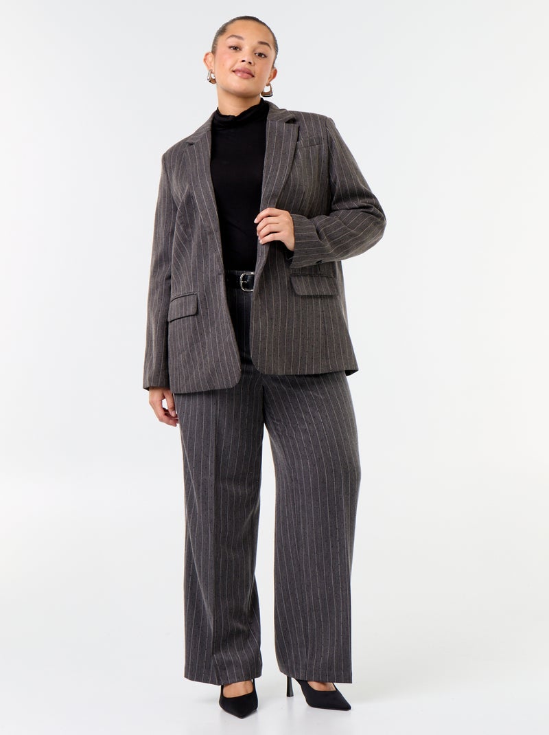 Blazer de comprimento médio com strass Cinza - Kiabi
