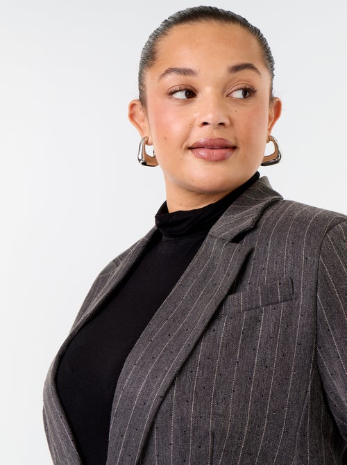 Blazer de comprimento médio com strass - Kiabi Blazer de comprimento médio com strass - Kiabi