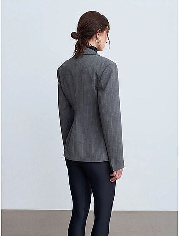 Blazer de crepe ajustado com gola xale dilvin