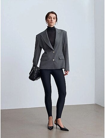 Blazer de crepe ajustado com gola xale dilvin