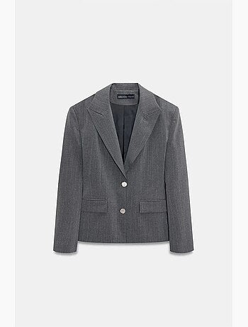 Blazer de crepe ajustado com gola xale dilvin