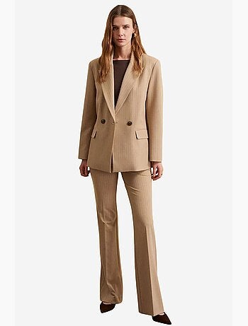 Blazer de crepe às riscas com gola xale dilvin