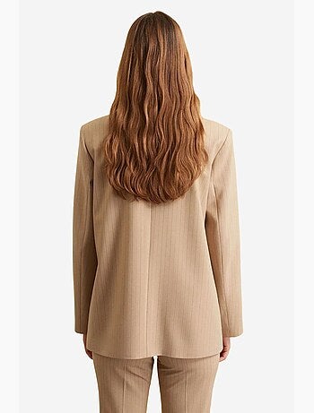 Blazer de crepe às riscas com gola xale dilvin