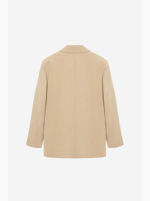 Blazer de crepe às riscas com gola xale dilvin - Kiabi