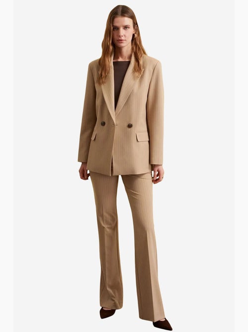 Blazer de crepe às riscas com gola xale dilvin - Kiabi