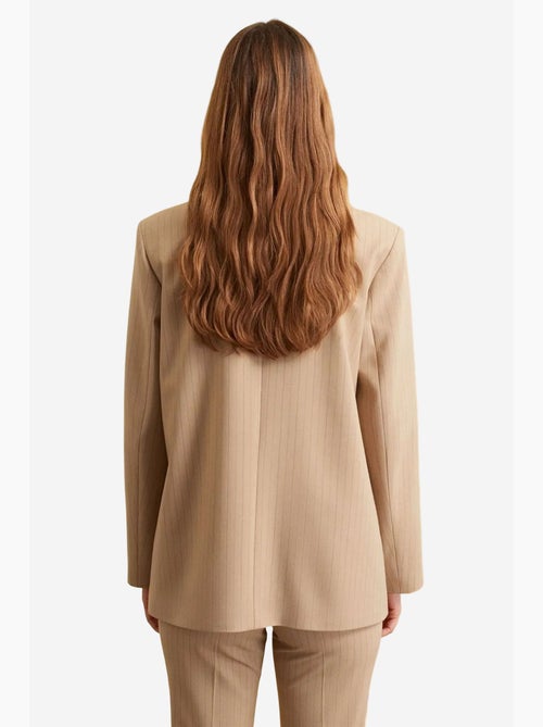 Blazer de crepe às riscas com gola xale dilvin - Kiabi