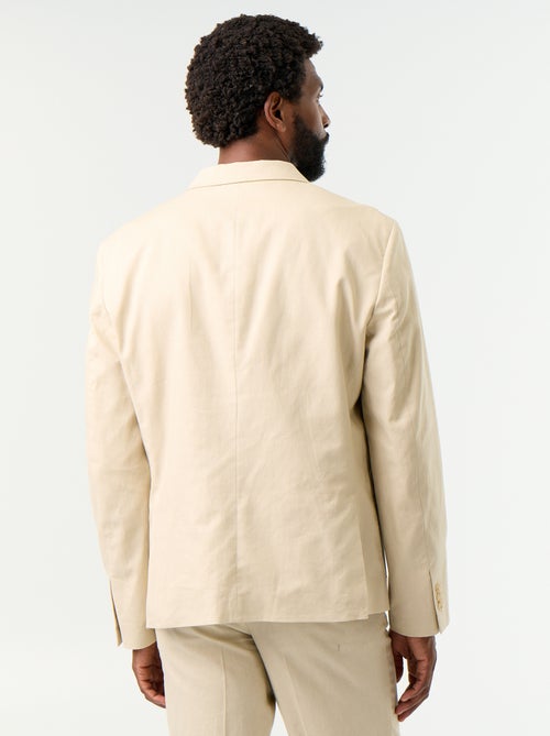 Blazer de fato de algodão e linho - Kiabi