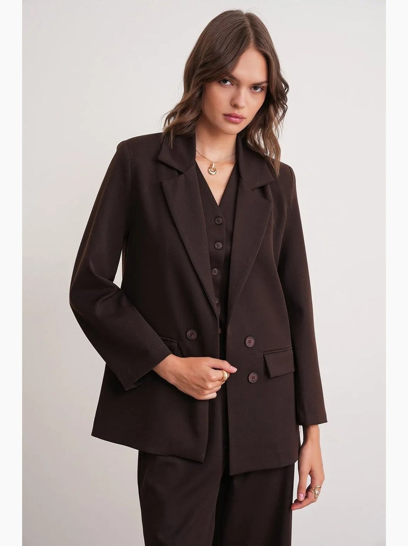 Blazer de fato mixray Castanho-escuro - Kiabi