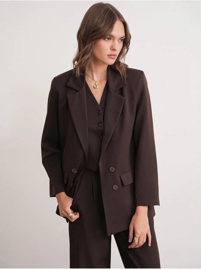 Blazer de fato mixray Castanho-escuro - Kiabi