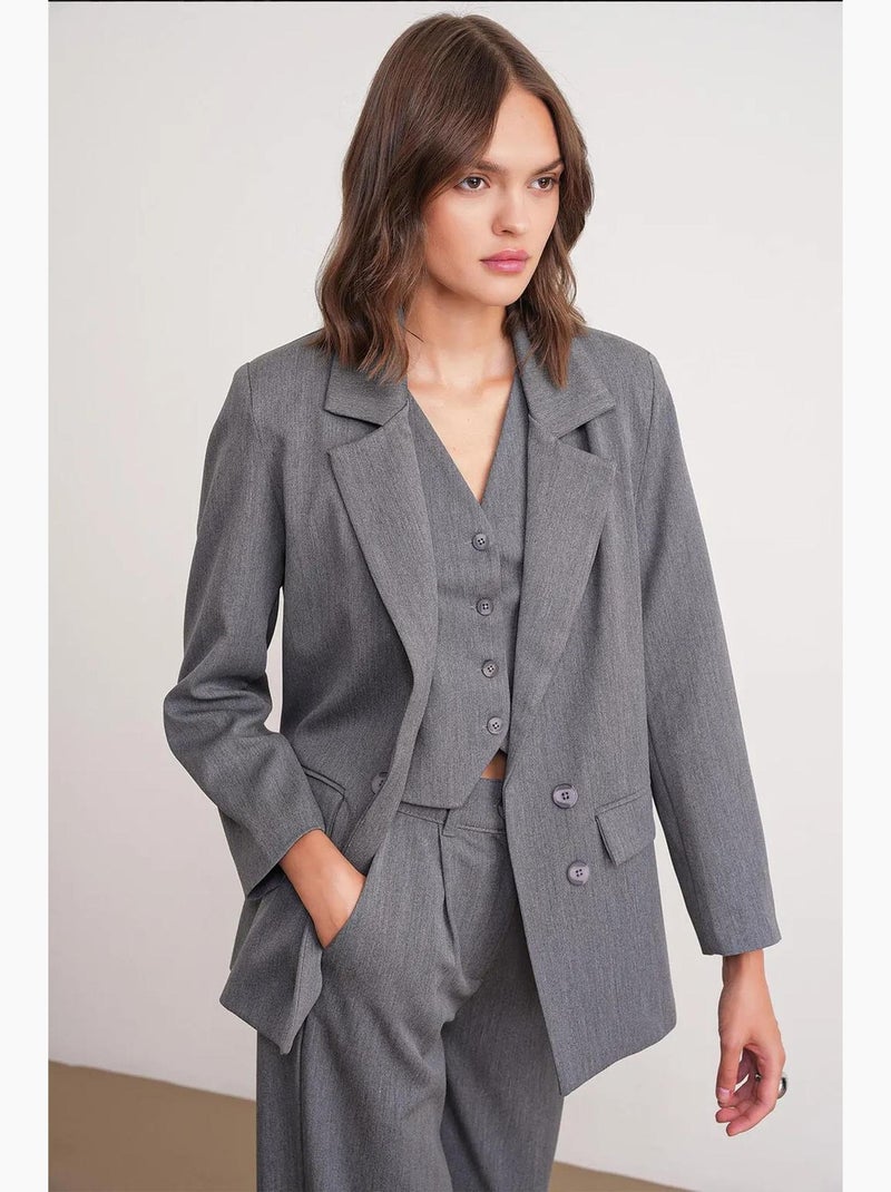 Blazer de fato mixray Cinza escuro - Kiabi