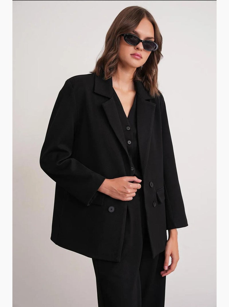 Blazer de fato mixray Preto - Kiabi