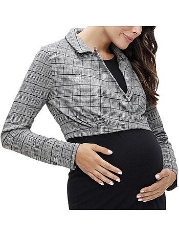 Blazer de Gravidez Mamalicious Noelli Cinzento/Preto para Mulher