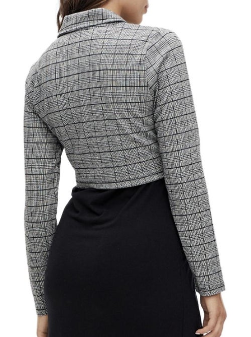 Blazer de Gravidez Mamalicious Noelli Cinzento/Preto para Mulher - Kiabi Blazer de Gravidez Mamalicious Noelli Cinzento/Preto para Mulher - Kiabi
