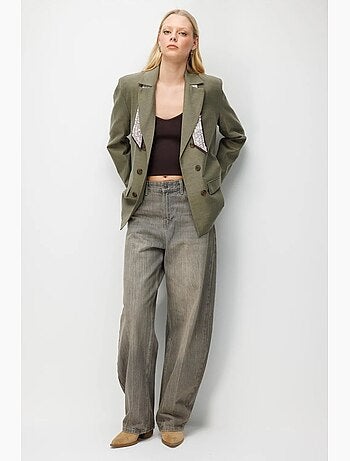 Blazer de manga comprida e patch mixray