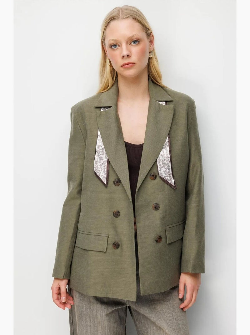 Blazer de manga comprida e patch mixray Cáqui - Kiabi