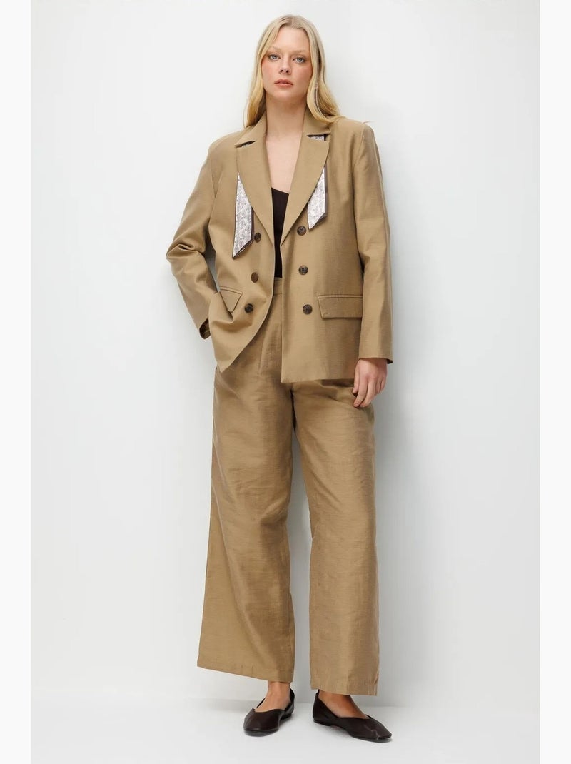 Blazer de manga comprida e patch mixray Greige - Kiabi