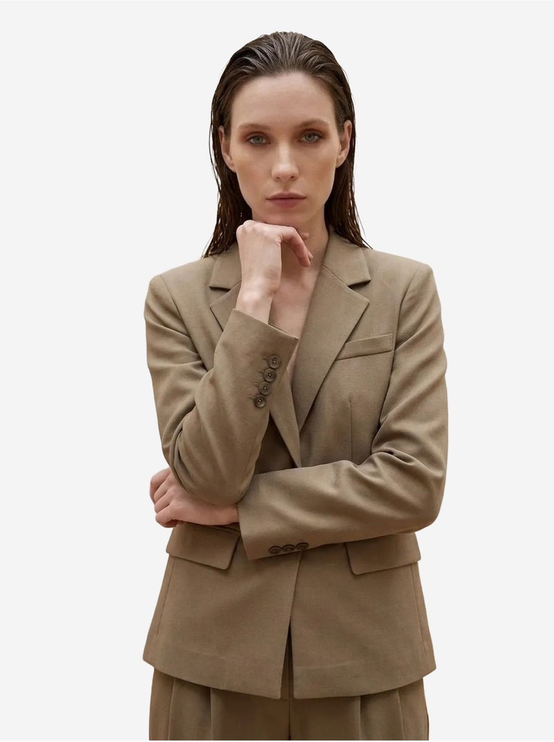 Blazer de mulher de corte regular my fashion Cáqui - Kiabi