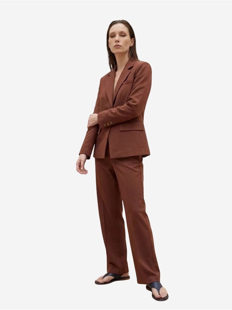 Blazer de mulher de corte regular my fashion Castanho-chocolate - Kiabi