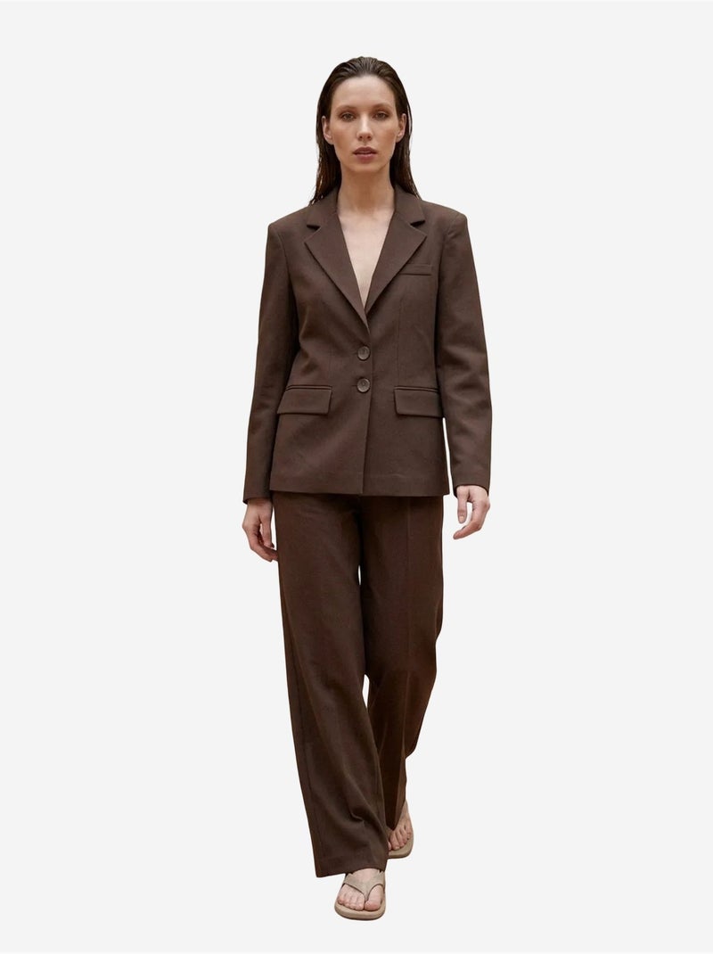 Blazer de mulher de corte regular my fashion Castanho - Kiabi