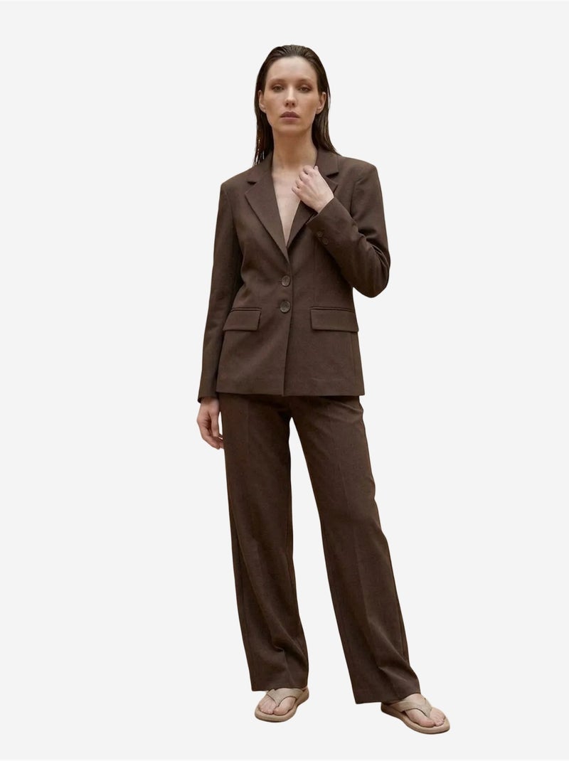 Blazer de mulher de corte regular my fashion Castanho - Kiabi