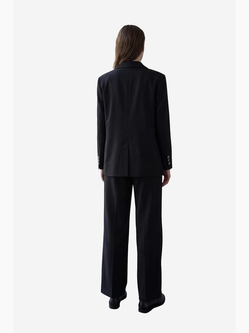 Blazer em algodão e linho com fecho de botões my fashion Preto - Kiabi