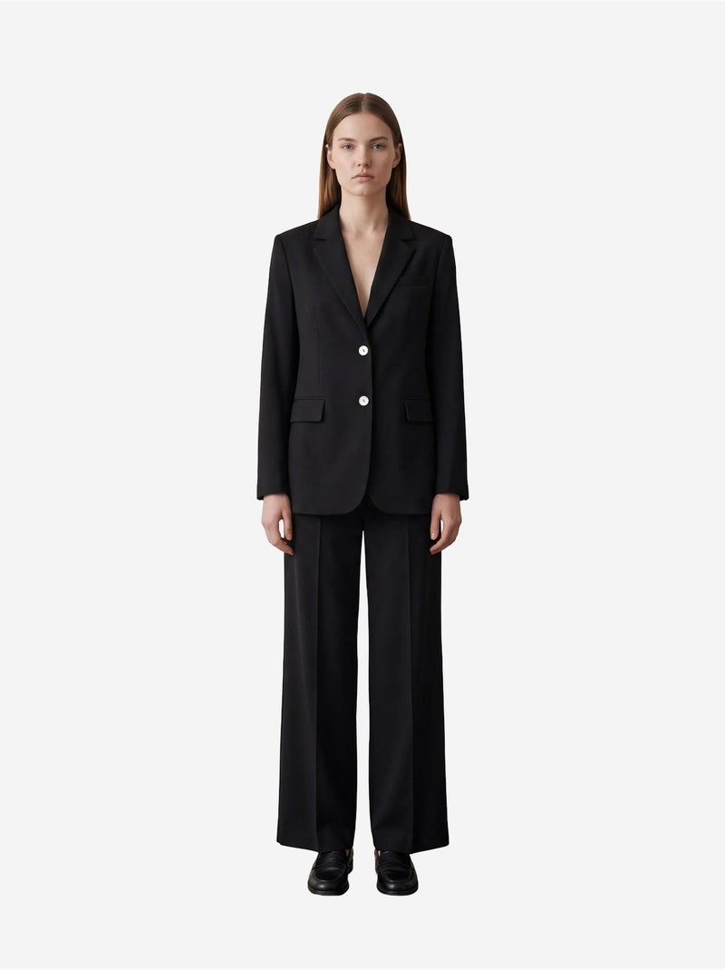 Blazer em algodão e linho com fecho de botões my fashion Preto - Kiabi