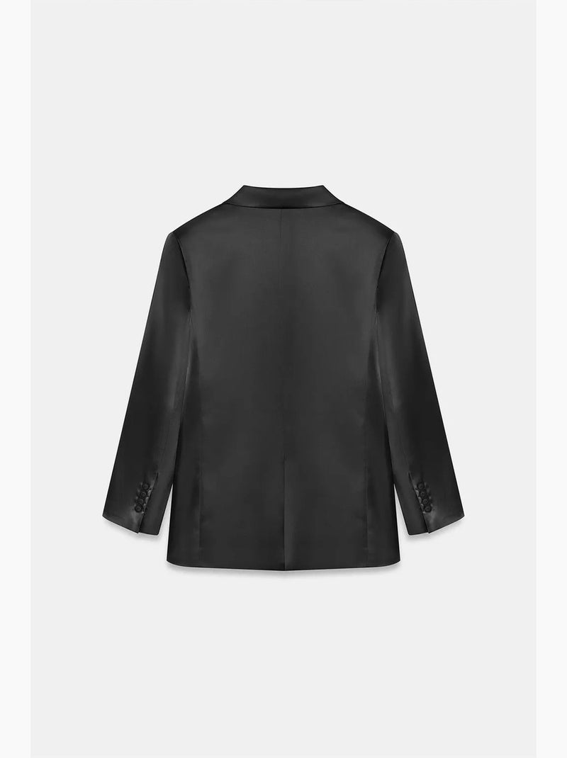 Blazer em crepe dilvin Preto - Kiabi