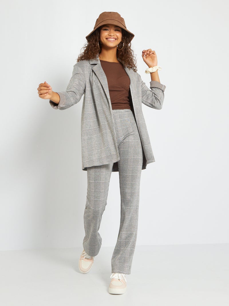 Blazer em malha milano PRETO - Kiabi
