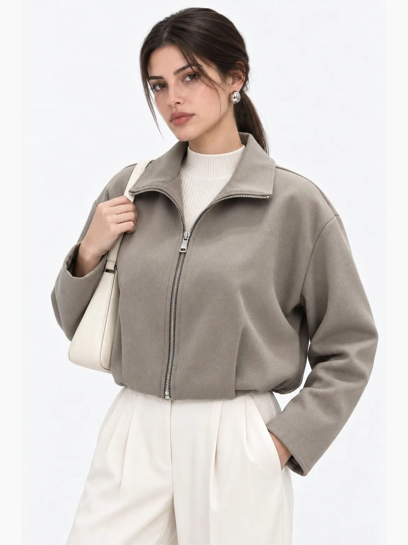 Blazer feminino estruturado mixray Areia - Kiabi