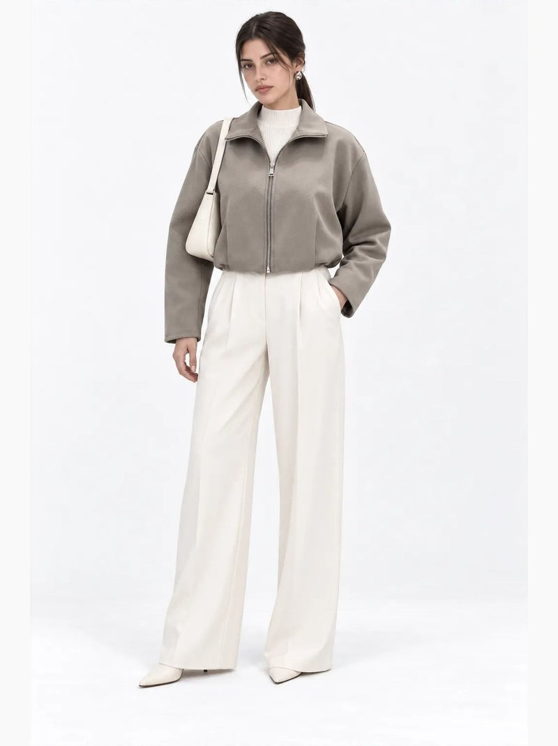 Blazer feminino estruturado mixray Areia - Kiabi