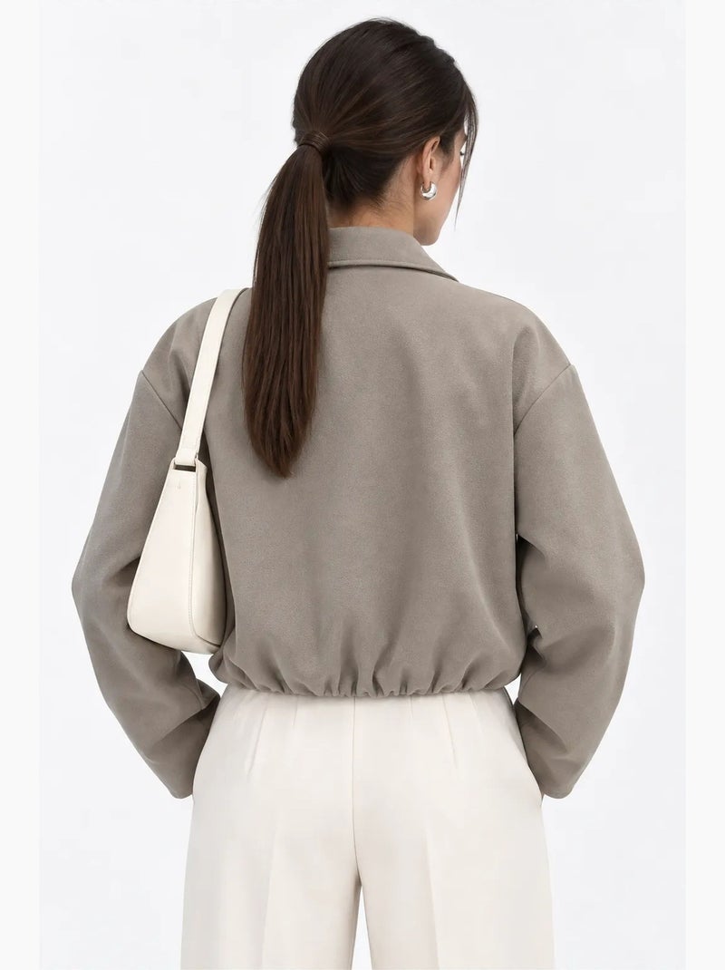Blazer feminino estruturado mixray Areia - Kiabi