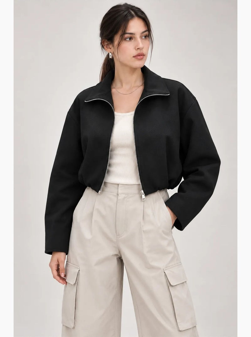 Blazer feminino estruturado mixray Preto - Kiabi