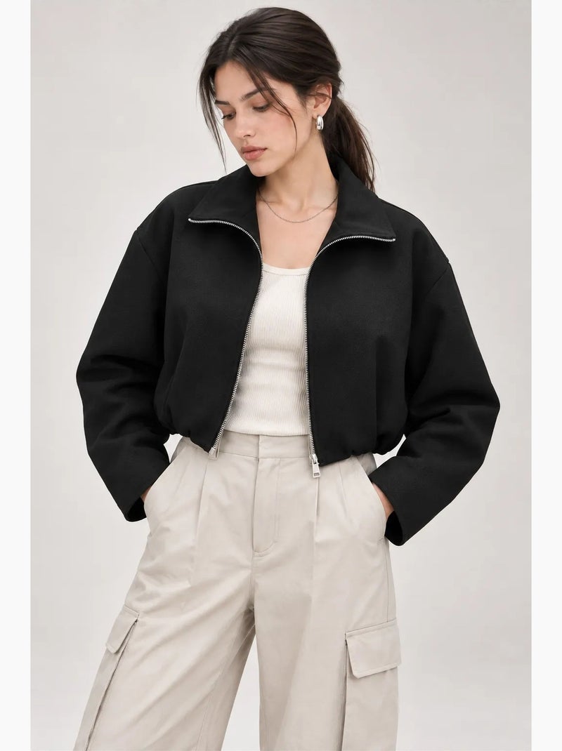 Blazer feminino estruturado mixray Preto - Kiabi