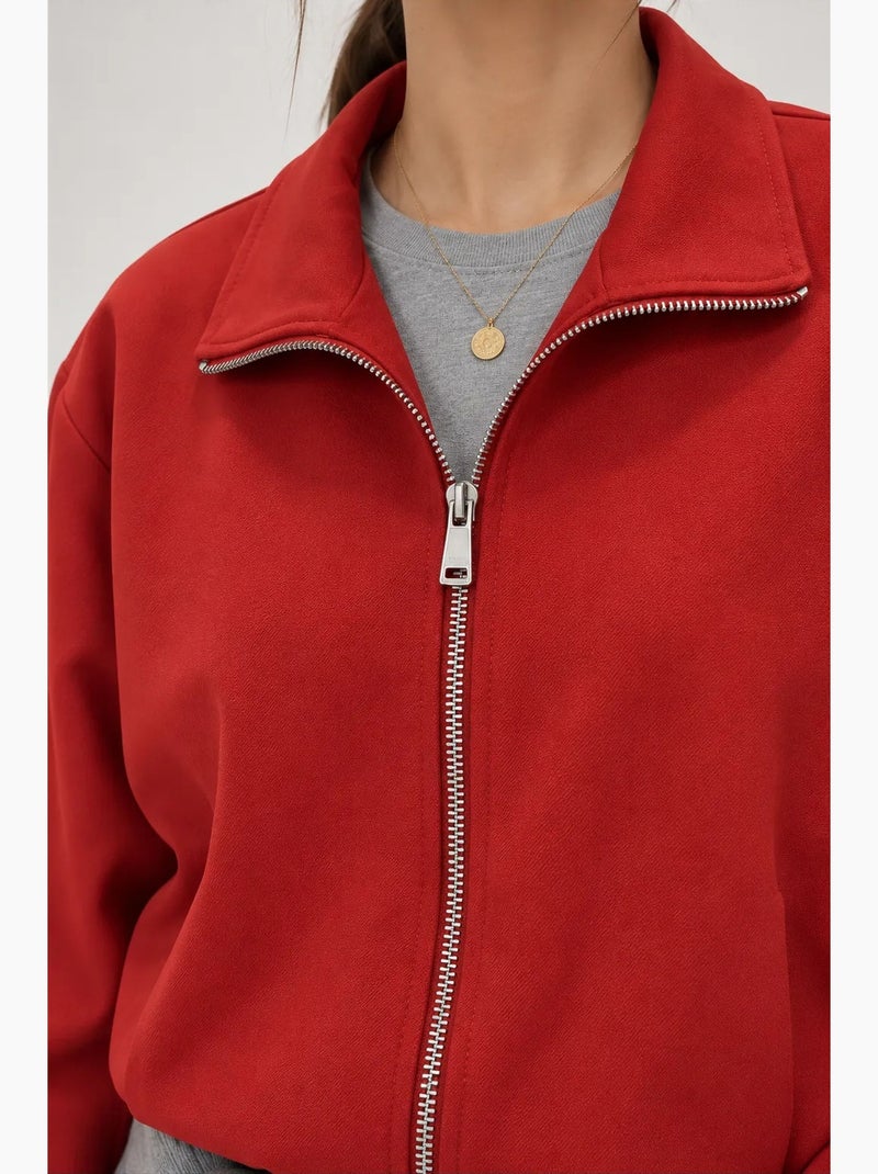 Blazer feminino estruturado mixray Vermelho - Kiabi