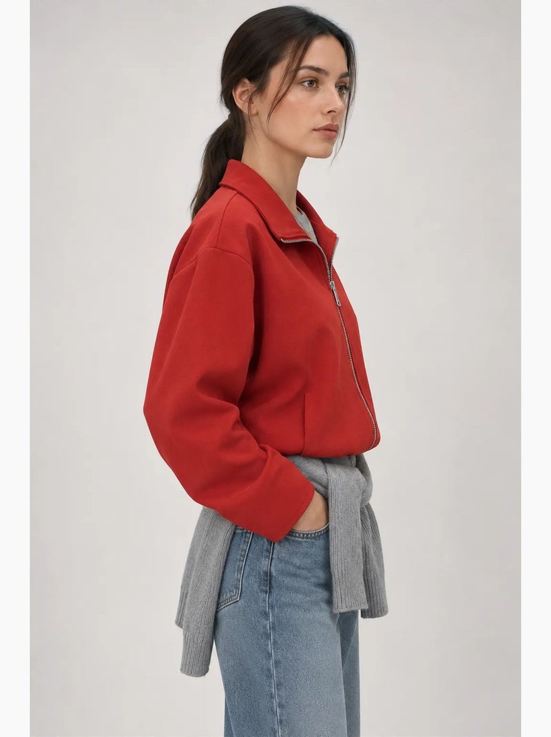 Blazer feminino estruturado mixray Vermelho - Kiabi