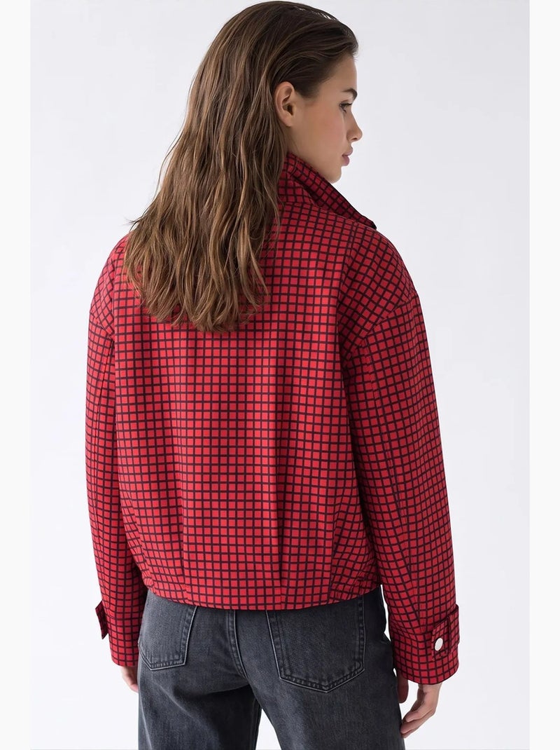 Blazer feminino estruturado mixray Vermelho - Kiabi