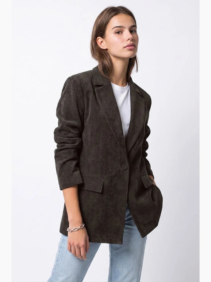 Blazer feminino mixray Cinza-preto - Kiabi