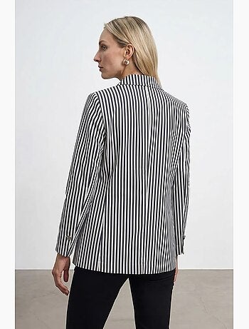 Blazer jacket de popelina às riscas dilvin