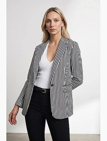 Blazer jacket de popelina às riscas dilvin